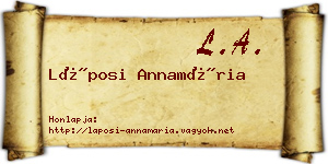 Láposi Annamária névjegykártya