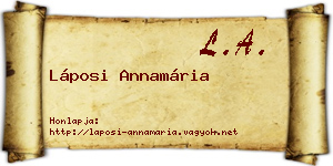 Láposi Annamária névjegykártya